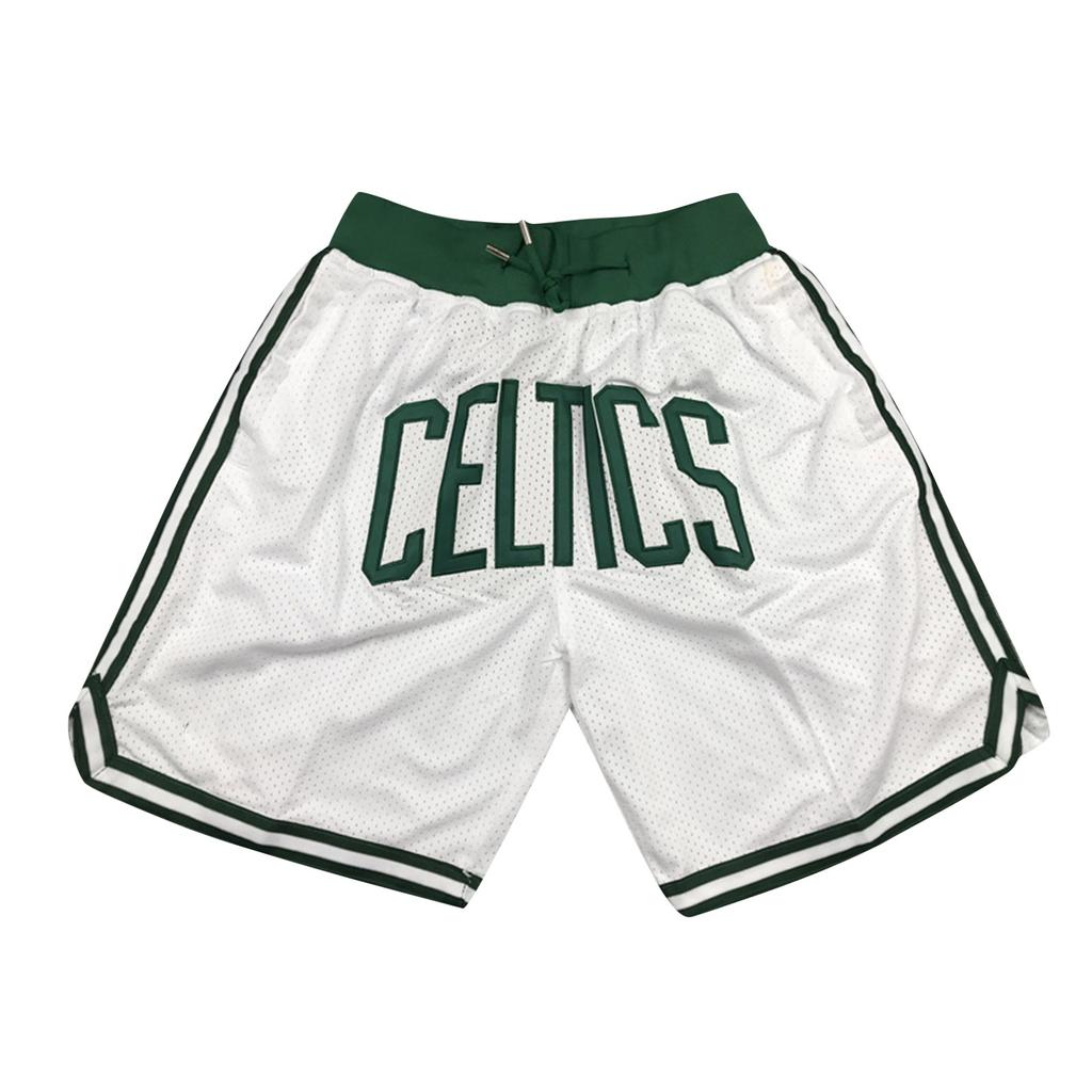 Celtics Retro Embroidered Drawstring Cropped Basketball Shorts Training Shorts