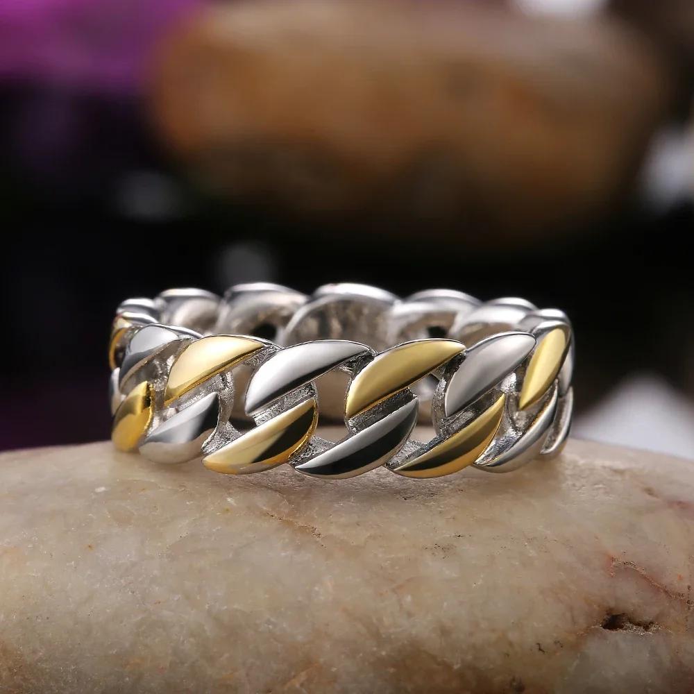 New Metallic Chain Rings Men And Women Simple Design Hip Hop Party Cool Accessories Versatile Punk Style Jewelry Couple