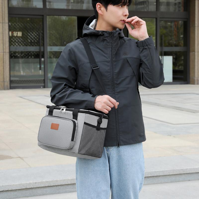 Large Capacity Insulated Lunch Bag with Shoulder Strap,suitable for Students,outdoor Camping,office Workers,no Contact with Food