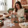 Lightweight Hanging Winter Ornaments 30 Pcs Christmas Snowflake Ornament, White Glitter Foil Tinsel Artificial Snowflakes for Trees Decoration