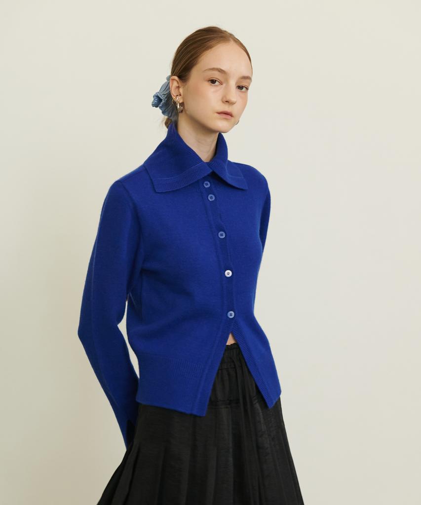 Unmute Wool Cashmere Sailor Knit Cardigan_Blue