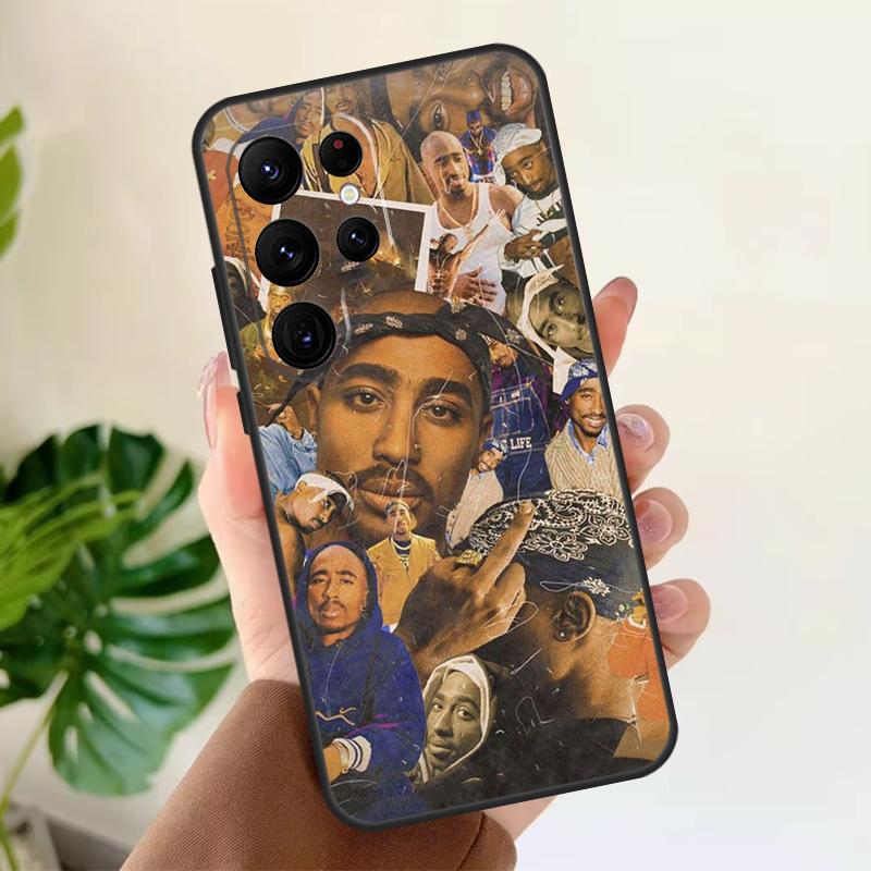 Rapper T-Tupac Shakur Soft Case For Samsung Galaxy S25 S24 S23 S22 S21 Ultra S9 S10 Plus S23 FE S24 FE Phone Cover