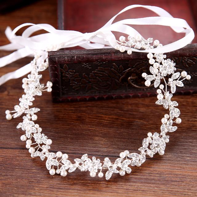 

Модный серебряный цвет ручной работы жемчужно-хрустальный свадебный ободок тиара свадебный головной убор женские украшения для волос свадебные аксессуары для волос серебряный