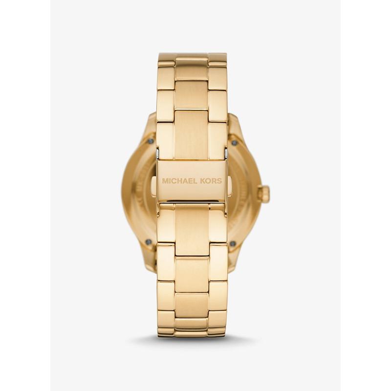 Michael Kors Oversized Runway Dive Pavé Gold-Tone Watch MK6911