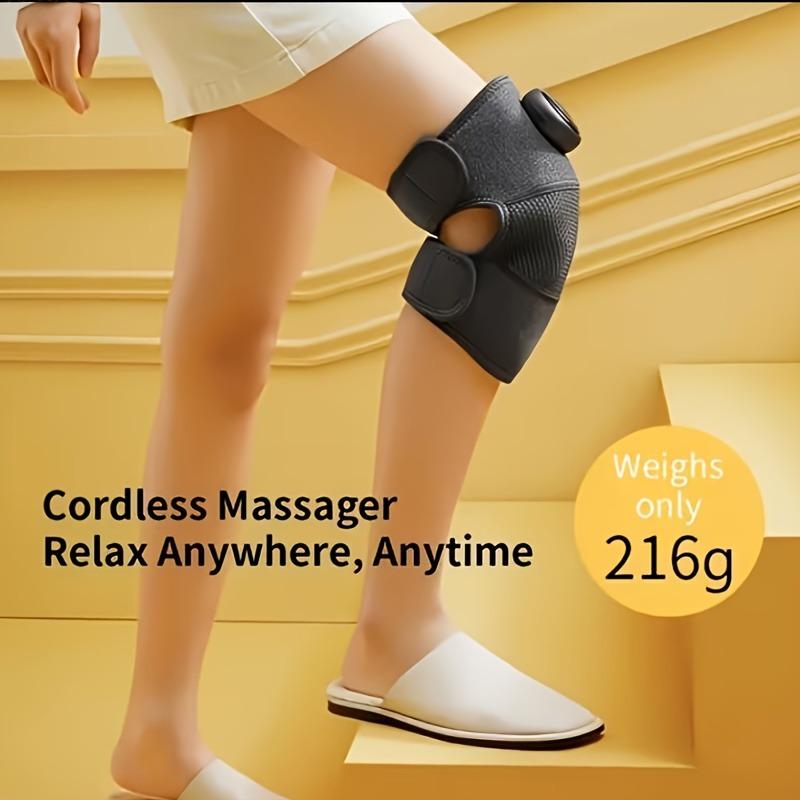 Rechargeable Knee Massager with Heat - Ideal for Post-Work, Sedentary Lifestyle, and Relaxation, Battery-Powered, Polyester Material, Knee
