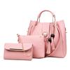 Women's bag diagonal span new solid color fashion beads fringed three-piece set, mother and child bag, portable shoulder messenger bag