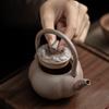 200ML Old Rock Mud Coarse Pottery Persimmon Lifting Beam Teapot Pottery Tea Brewing Pot Kung Fu Teapot  Tea Kettle Tea Ceremony