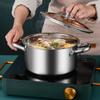 Thickened Soup Pot Glass Lid Milk Pot Multi-functional Stainless Steel Stew Pot  Kitchen Cookware