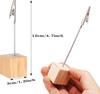 Wooden Memo Clips Holder, 10Pcs Lightweight Photo Memo Clips with Metal Alligator Clip for Displaying Number Cards Postcard