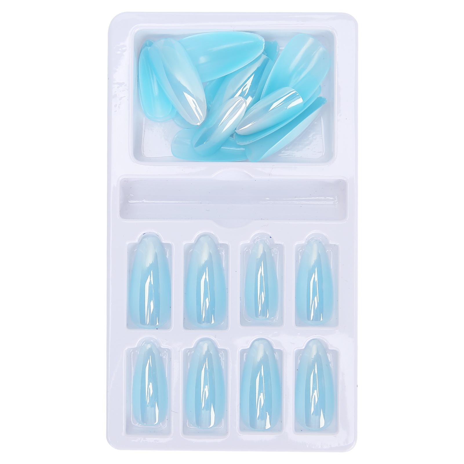 

Набор накладных ногтей с градиентными заостренными кончиками, цветные накладные ногти с полным покрытием и пилочкой для ногтей F745-14