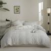 Jacquard Cotton Washed Cotton Bedding Four-piece Set of Pure Cotton 2025 New High-grade Quilt Cover Sheets Solid Color Simple