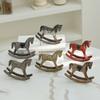 Wooden Craft Wooden Rocking Horse Nordic Retro Balance Art Ornament Desk Decor  Xmas Decoration
