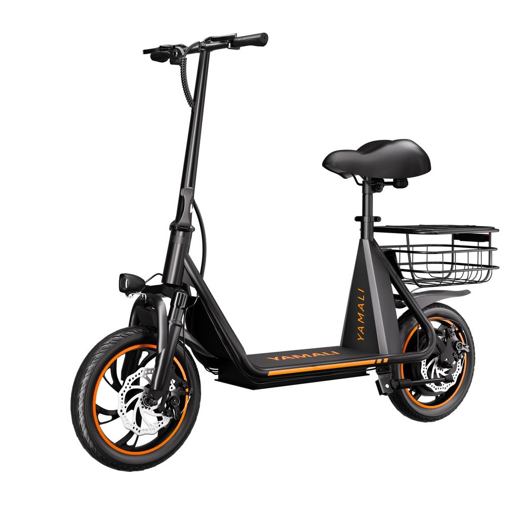 YAMALI X12 Electric Scooter with Seat and Basket, 36V 13AH Battery