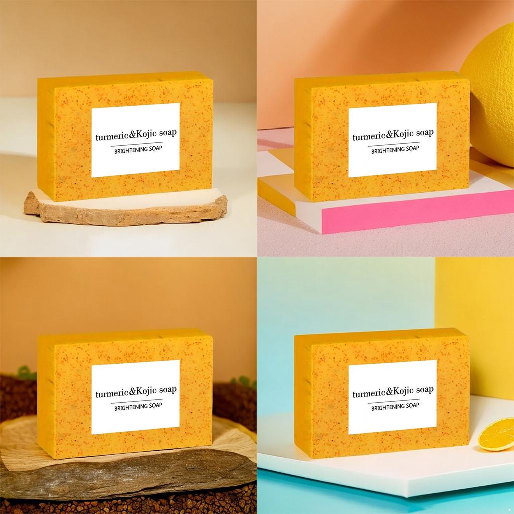 Sapone Scrub al Curcuma e Limone per una Pelle Luminosa Detergente Esfoliante Delicato Illumina l'Incarnato Uniforme Riduce l'Opacità Senza Olio Minimizza i Pori Adatto per