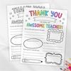 Pack of 2 Teacher Appreciation Coloring Posters With Customizable Sections For Classroom Activities Students Craft Gift Ideas