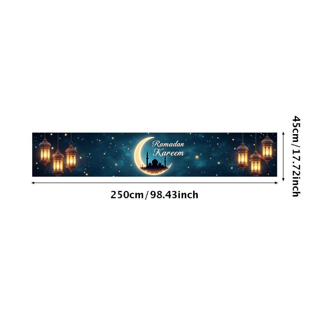 Bannière Ramadan Kareem Toile de fond Lanternes Lumières Décoratif Festival Fête Événement Célébration Graphique Décor Islamique Arrière-plan