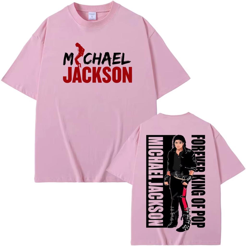 T-shirt Merch Michael Jackson Roi de la Pop pour Toujours Hommes Femmes Vintage Hip Hop High Street T-shirts Oversize Unisexes Harajuku haute qualité