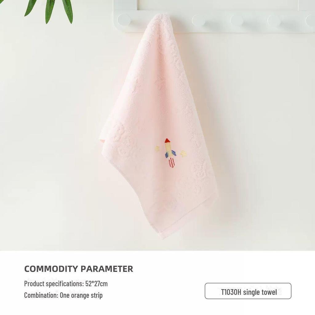 Jinhao Soft Pure Cotton Cartoon Towel for Kids – Medium, Skin-friendly, Water-absorbent, Perfect for Face Washing