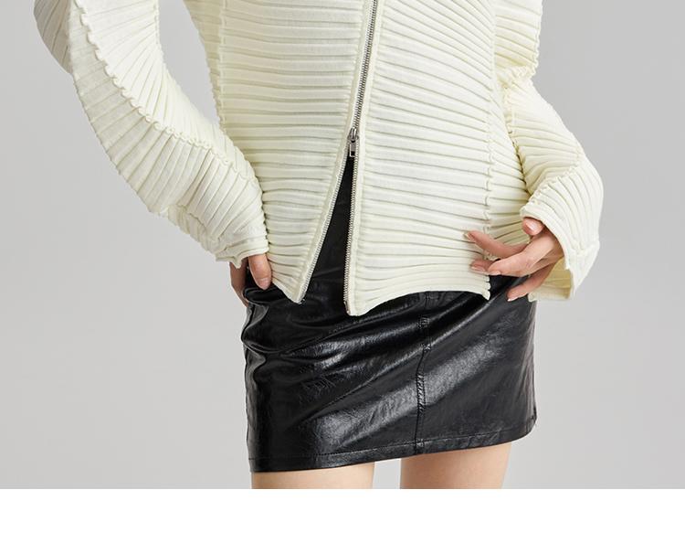 Fashionable Three-dimensional Ribbed Knitted Sweater for Women, 2026 Spring and Autumn New High-end Cardigan Sweater Jacket