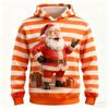 3D Print Santa Clause Graphic Men's Hoodies Fashion Stripe Long Sleeve Hooded Sweatshirts Christmas Theme Party Clothes For Male