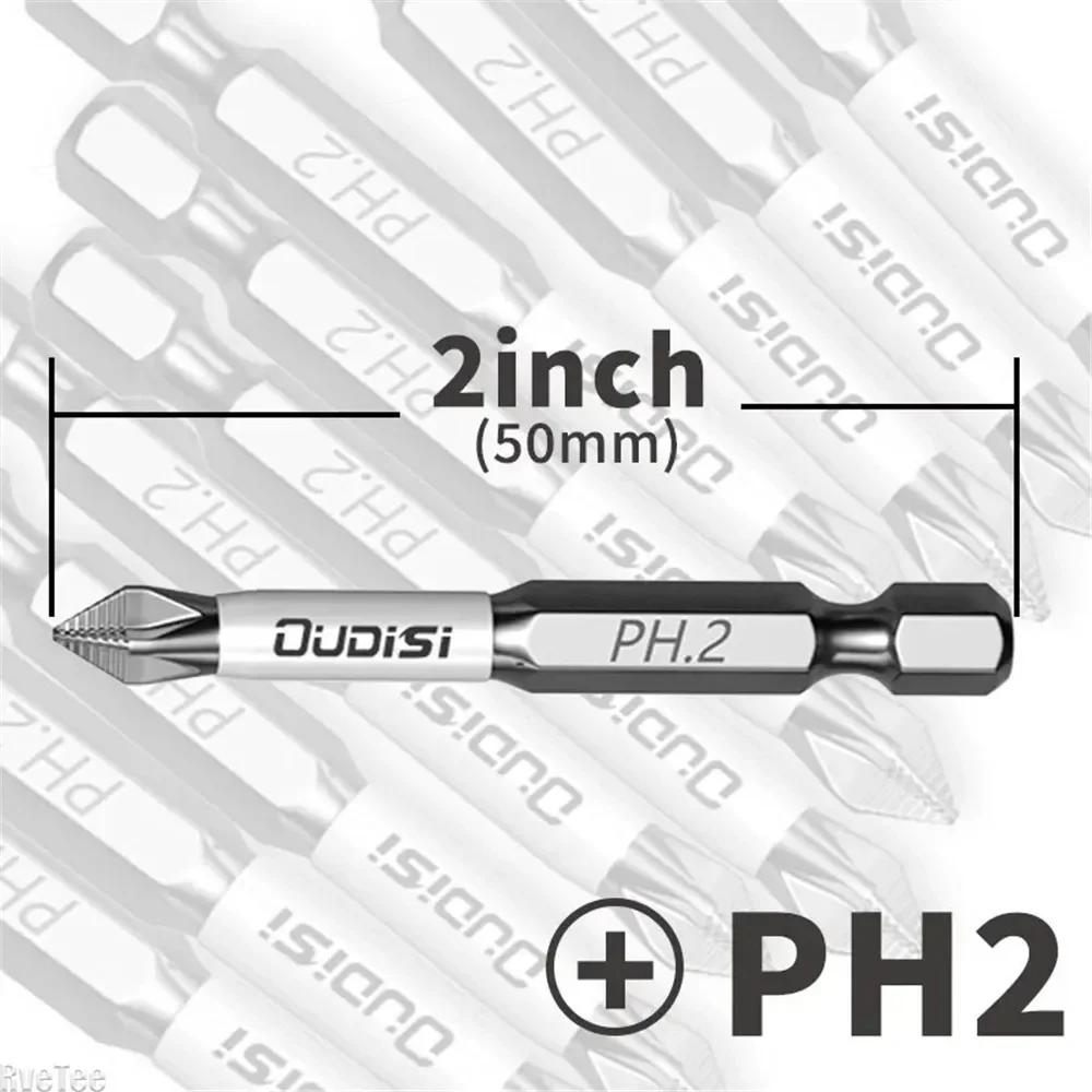 10pcs 50mm/2Inch Phillips PH2 Impact Screwdriver Bit Perfect for Plastic Wood Metal Projects Electric Drill Hexagonal Suit Head