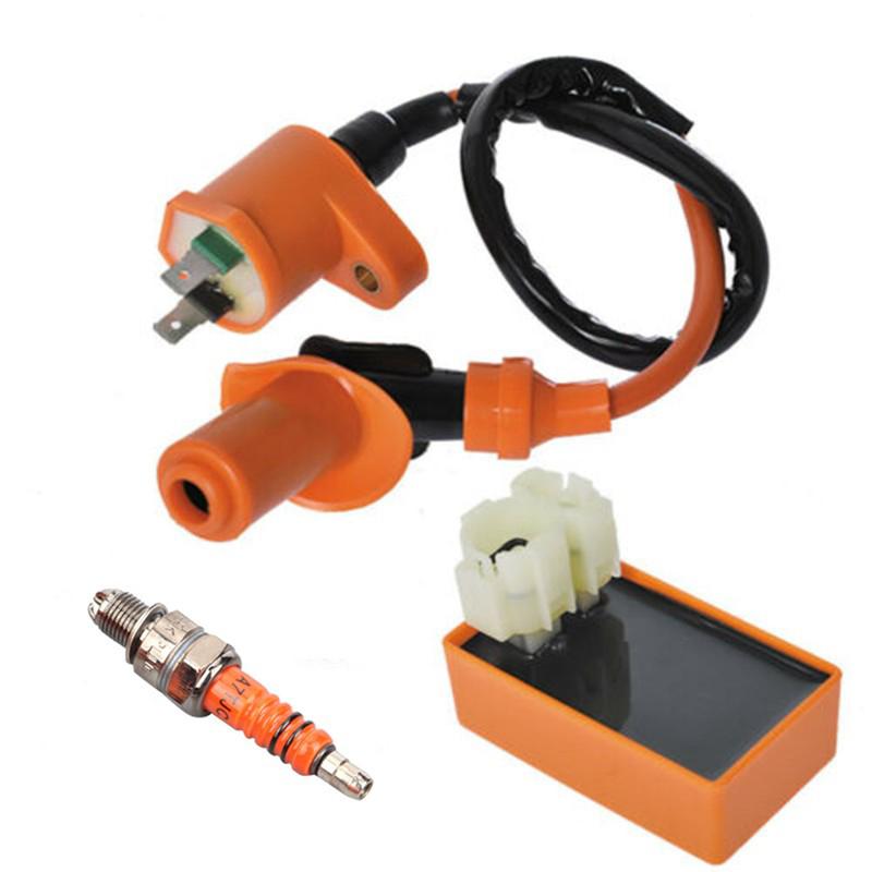 Cheap Racing AC CDI Box Ignition Coil Spark Plug Fit For GY6 50cc150cc