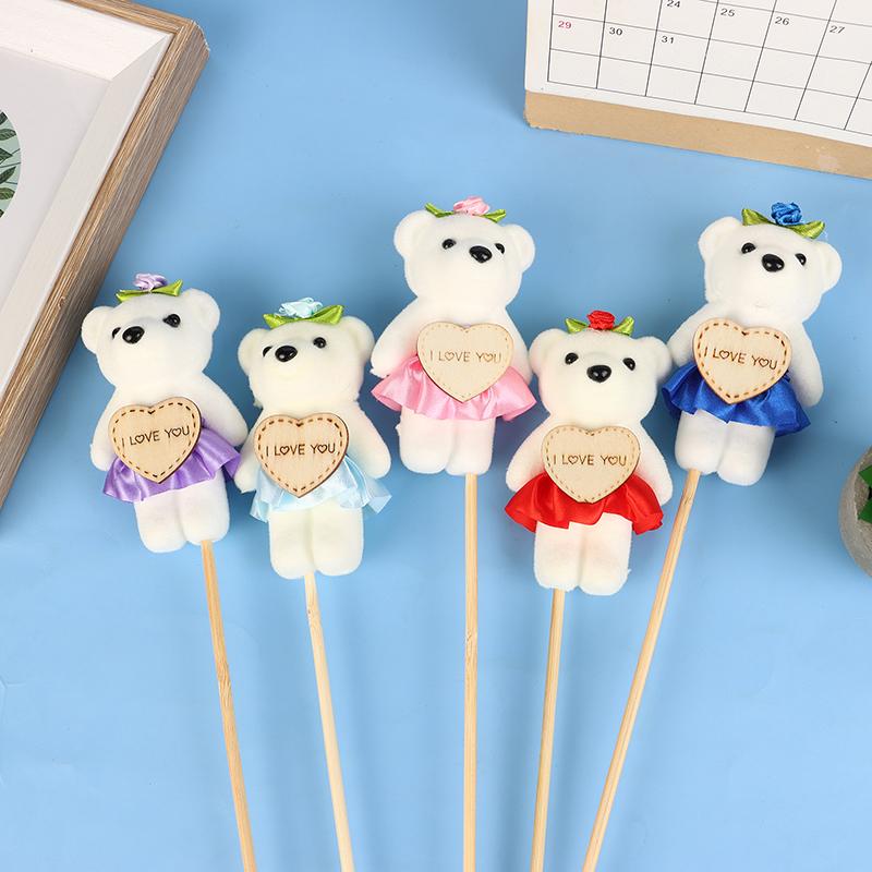 10Pcs/Set 10Cm Love Bear Bouquet Small Bear Couple Bear Gift Packaging Wedding Gift Birthday Present