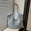 Stylish and Simple Denim Bag Commuting Out Solid Color Handbag Style Versatile Shoulder Bag Large Capacity Storage