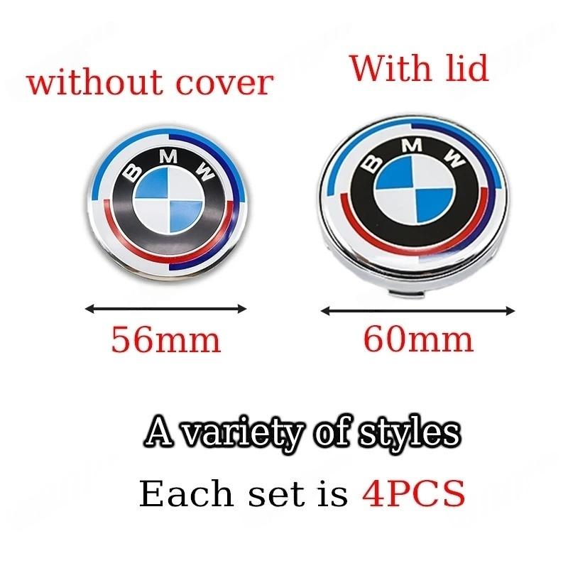 4Pcs 56mm 60mm ABS Aluminum Wheel Center Hub Cap Badge For BMW E46 X3 G30 G01 F40 G05 G22 G06 Auto Exterior Tuning Accessories