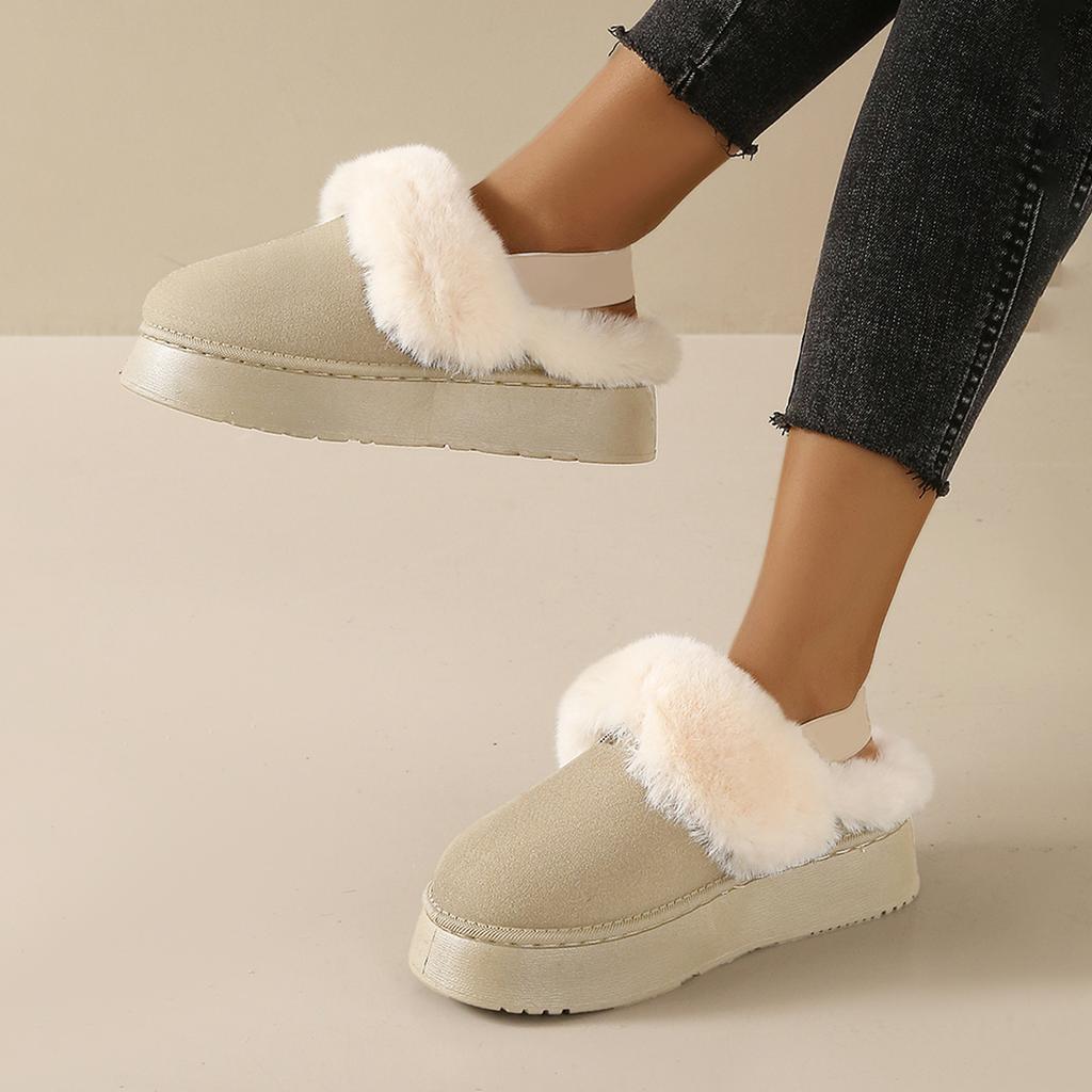 Winter New Round Toe Comfortable and Warm Casual Snow Boots Fashionable Thick Soled Shallow Mouth Midsole Boots for Women