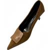 stiletto high heels pointed suede single shoes women's shoes 2025 spring and autumn French kitten heel with skirt commuter shoes