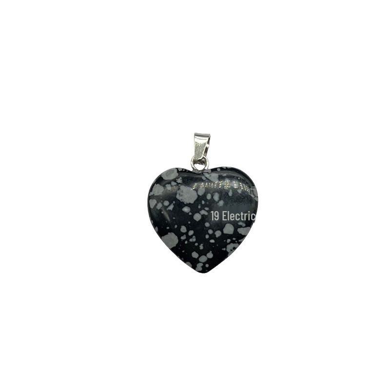 Heart-Shaped Natural Crystal Gemstone Pendant Necklace Accessories - Love Pendant Jewelry