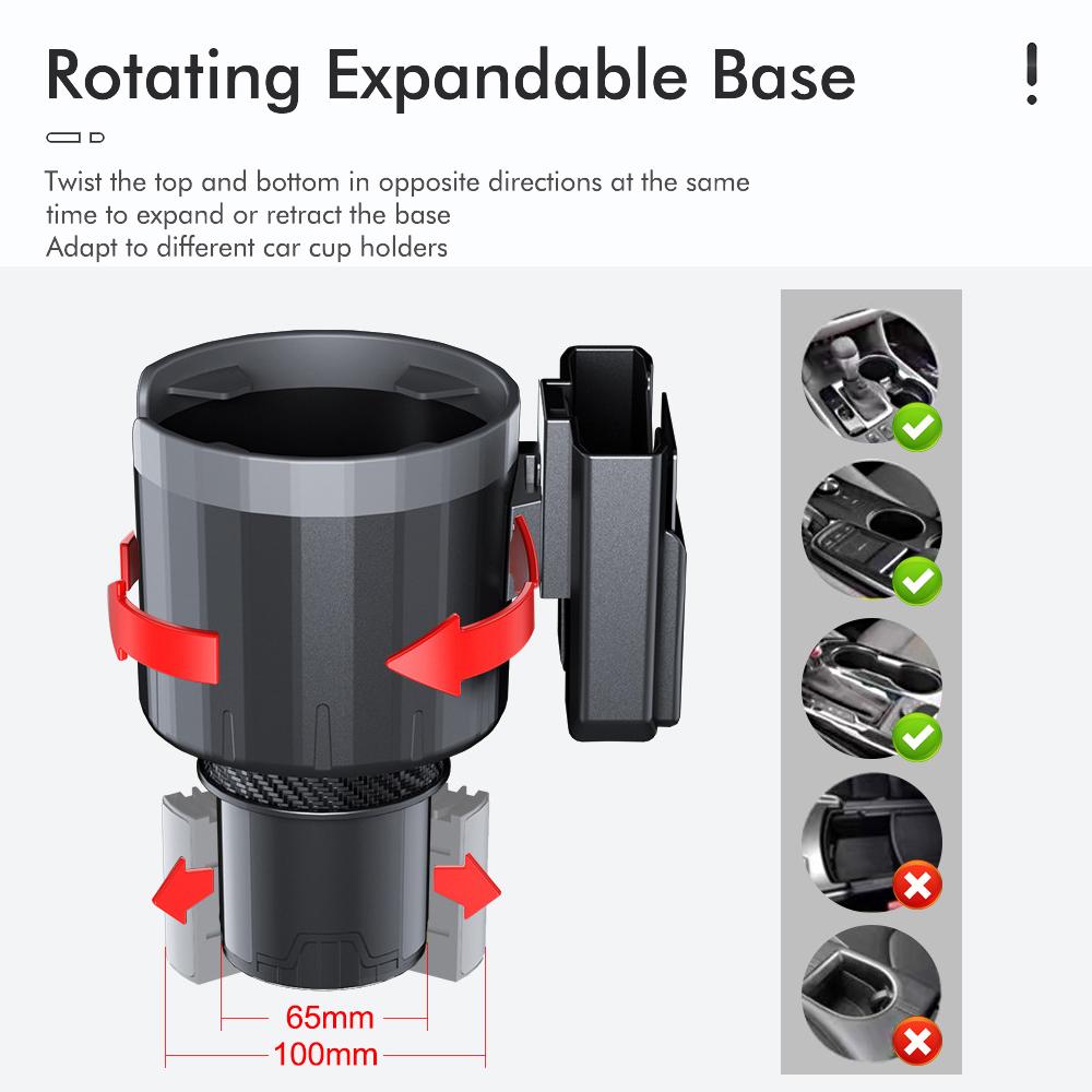 New Multi-purpose Car Cup Holder with Phone Box and Card Slot Modified Coaster for Automotive Use Drink Rack Cup Holder