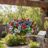 Artificial Hanging Flower with Basket for Outdoors 4th of July