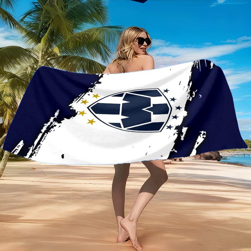 Monter-rey Football Crest Art Printed Microfiber Beach Towel, Soft And Absorbent, Quick-Dry, Ideal for Summer Travel, Beach Essential, Swimming Pool