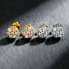 ZAKOL Exquisite Round AAA Cubic Zirconia Small Flower CZ Stud Earring Cute Shiny White Gold Color Piercing Zircon