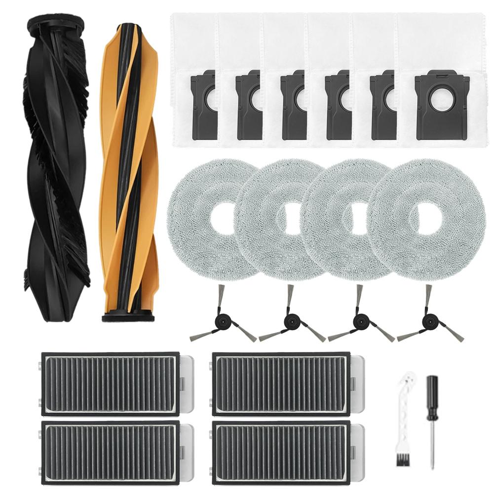 22 Pcs/set Main Side Brushes Kits For MOVA V50 Ultra  / For X50 PRO Complete Robot Vacuum Cleaner Accessories Spare To Replace
