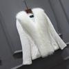 Autumn And Winter Women's Short Long Sleeve Slim Imitation Fur Coat