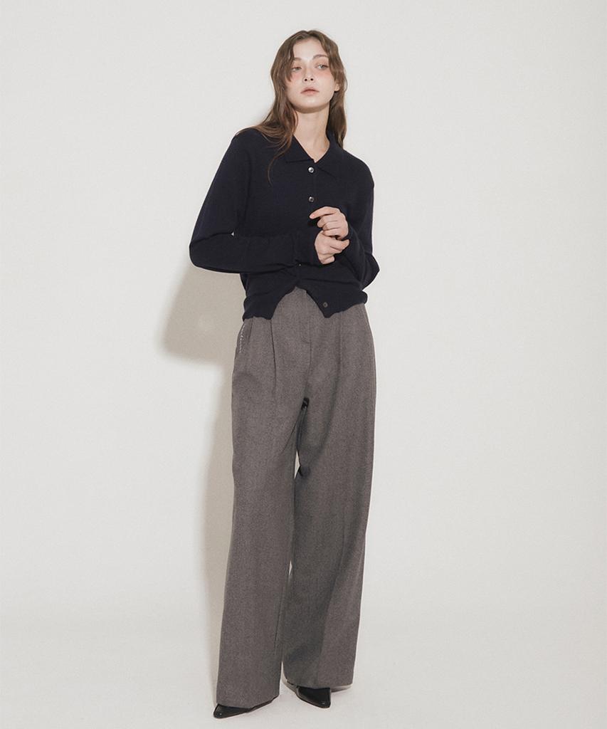 Eoboneoseu Wool Double Pleated Slacks [Gray]