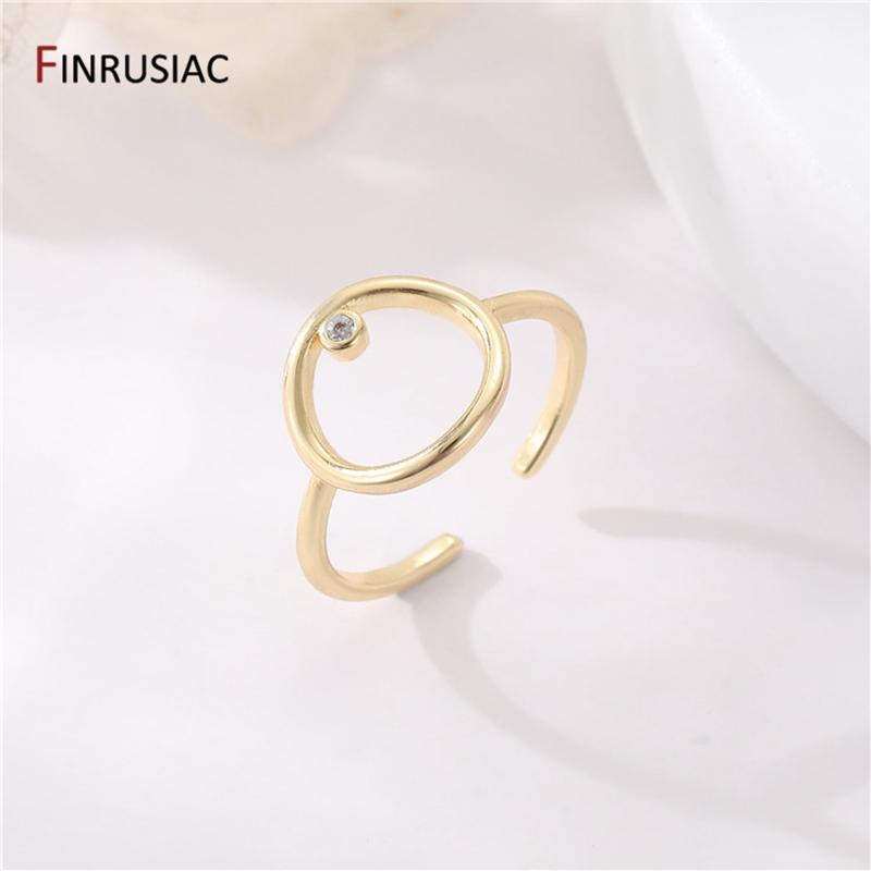 

FINRUSIAC New Fashion Gold Plated Brass Irregular Geometric Adjustable Rings For Women s Fashion Jewelry Gift