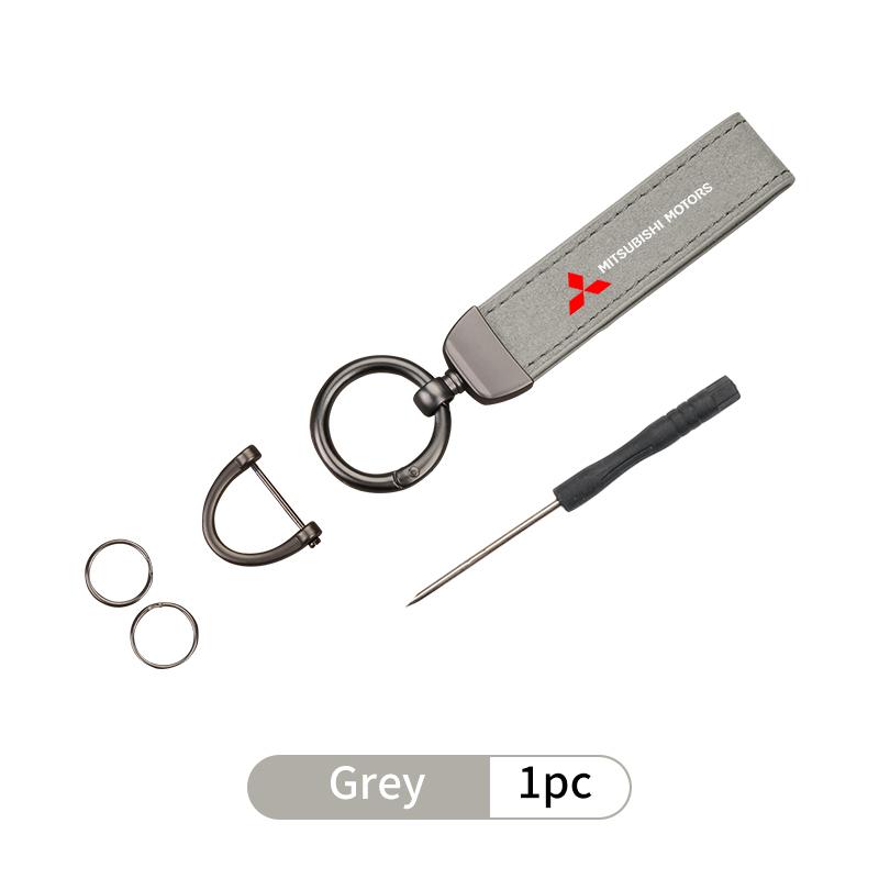 Car Keychain Suede Leather Lanyard Key Chain Acesssories For Mitsubishi Outlander Lancer Cross Colt Xpander Mirage Attrage WJ4