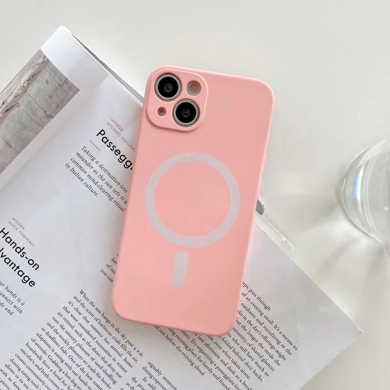 Applicable To Apple 14promax Wireless Magnetic Suction Mobile Phone Case Magsafe Liquid Silicone Iphone15 Protective Case 3