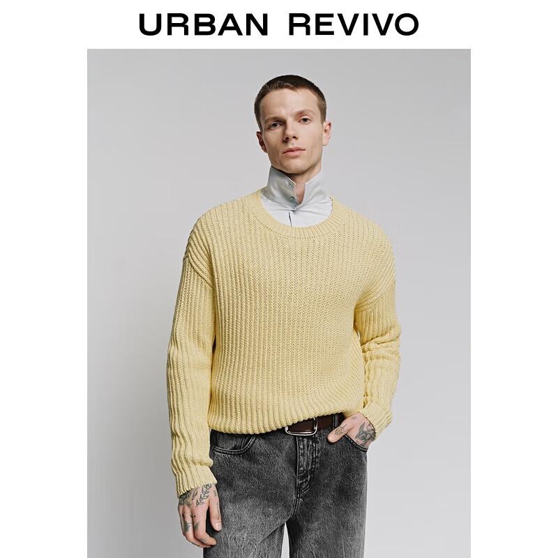 UR Men s 2025 Autumn Dopamine Textured Cotton Knit Sweater L