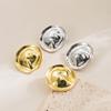 Women Fashion Same Style Stud Earrings Minimalist Temperament Minority Geometric Pleated Alloy Earrings For Women
