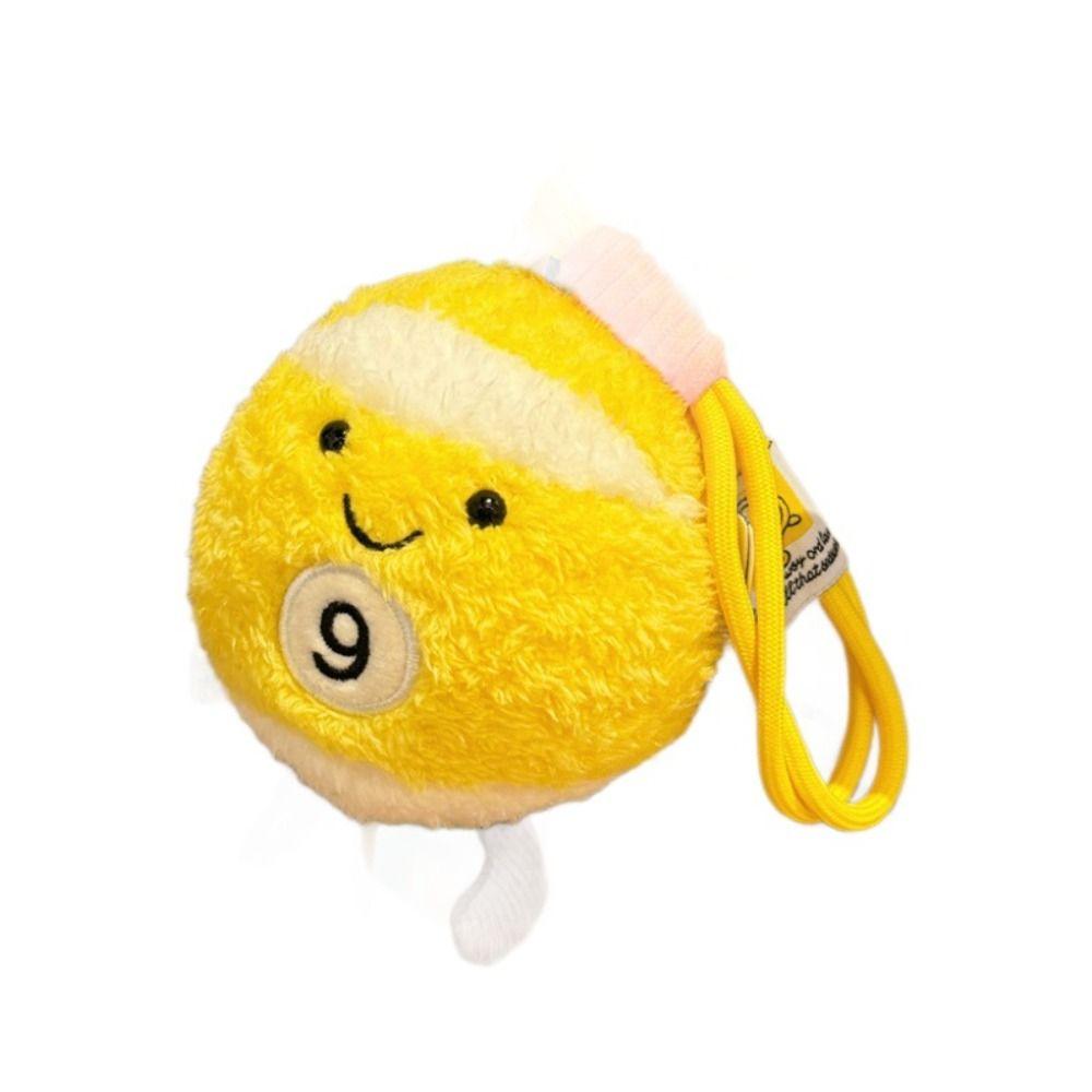 Soft Billiards Plush Key Ring 6 Colors Backpack Key Chain Billiard Balls Pendant Christmas
