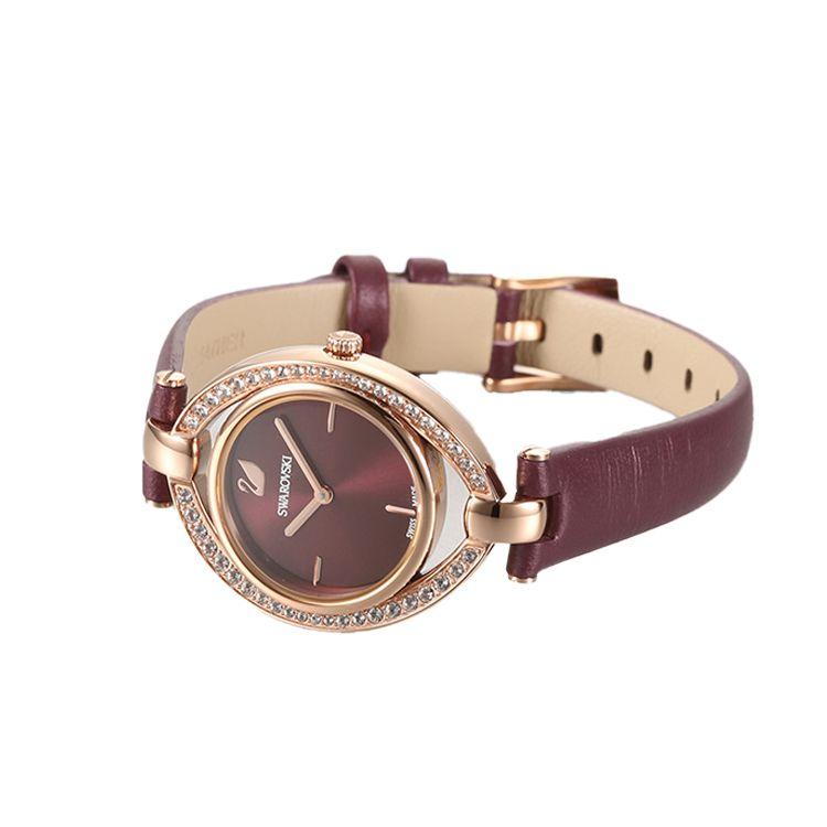 Swarovski Stella Watch Quartz Movement Leather Strap Gray Dial Women watches 5376839