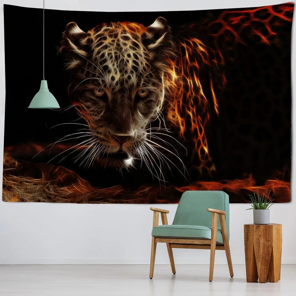 

Гобелен с рисунком дикого животного и тигра, гобелен для спальни, гостиной, украшение на стену дома, гобелен 100x75cm