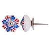 Door Knobs for Drawers - Multicolor Blue Pottery Ceramic Pull Handle for Kitchen Cabinets and Dressers Home Interior Decor - Pack of 4