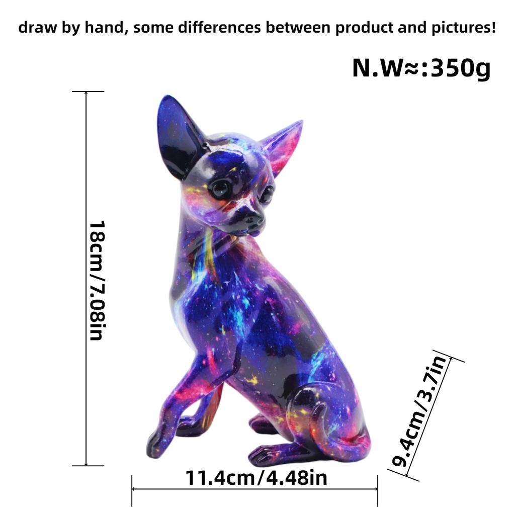Colorful Chihuahua Home Decoration Living Room Entrance Puppy Ornaments Desktop Office High-end Resin Crafts