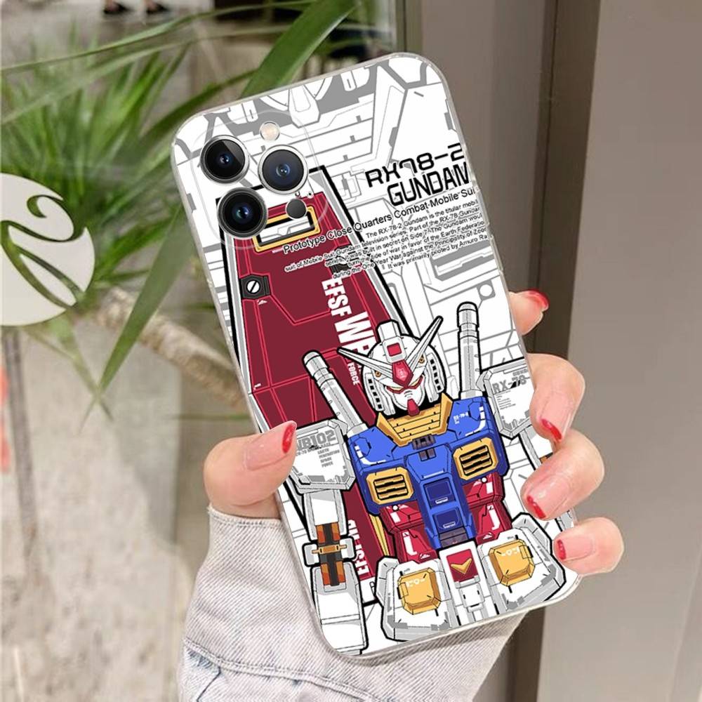 Cartoon G-Gundams Phone Case For IPhone 17 16 15 14 13 11 12 Pro Max 16 Plus Transparent